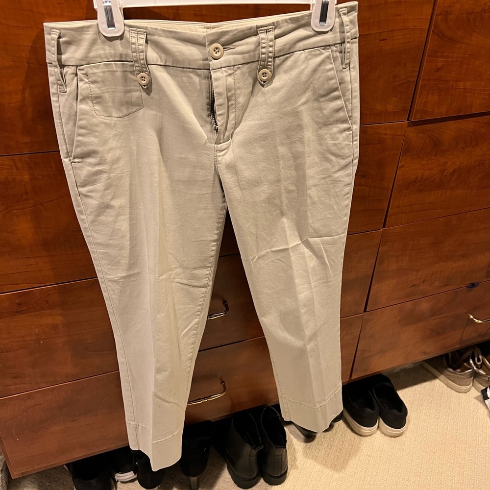 Tan cropped chinos. Size 6 excellent condition.